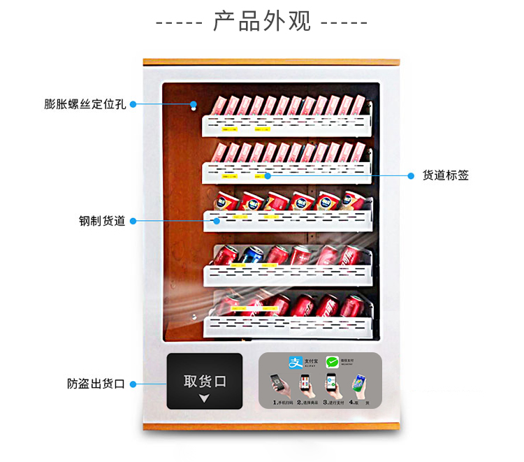 優(yōu)趣生活小型自動(dòng)售賣(mài)飲料零食常溫機(jī) 無(wú)人新零售 (圖2)